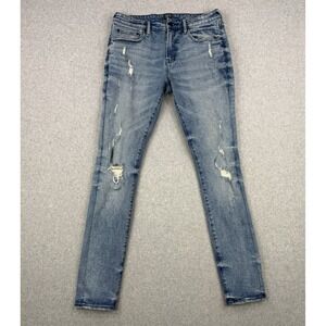 PRPS Jeans Mens 33x33 Blue Le Sabre Slim‎ Tapered Fit Stretch Distressed Denim